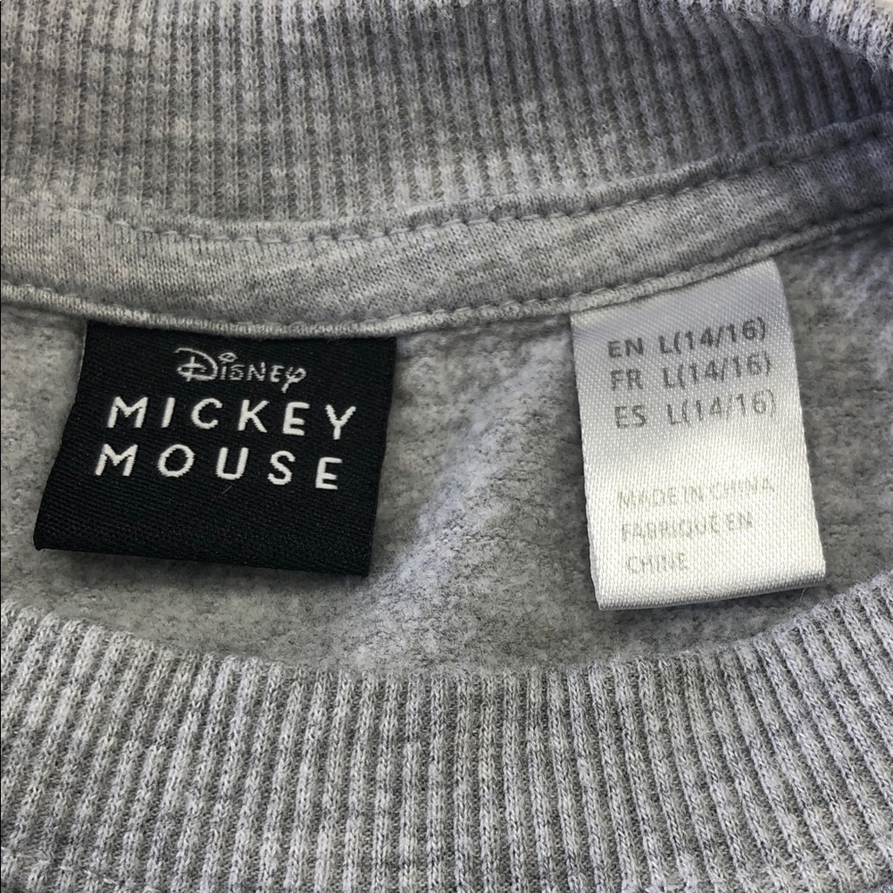 Disney Mickey Mouse Crewneck Sweatshirt – Heather Gray – YL  (14–16) - Picture 2 of 13